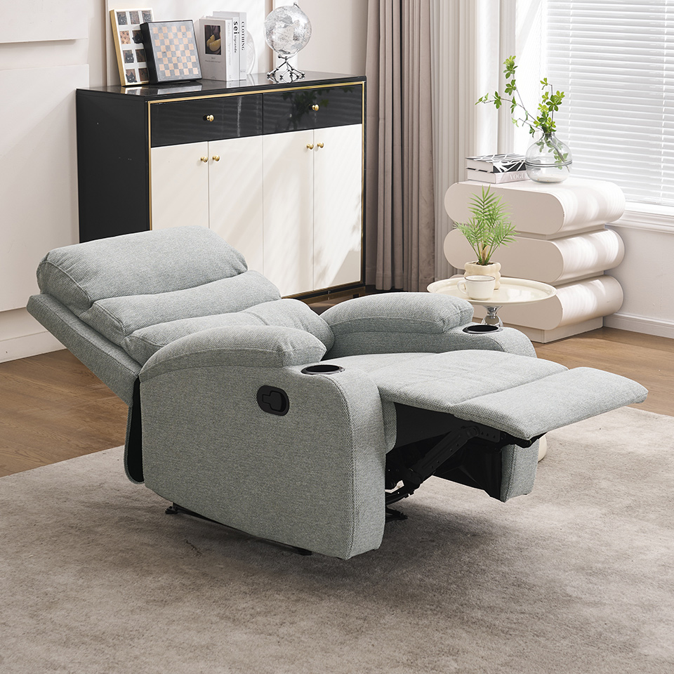 recliner for living room chair reclining with cup holder