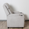 Home Theater Cotton Fabric Grey Push Back Sofa Manual Recliner Chair with Cup Holder