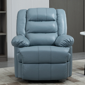 Modern Air Leather Blue Recliner Manual Adjustable Recliner Chair
