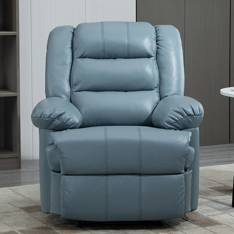 Modern Air Leather Blue Recliner Manual Adjustable Recliner Chair