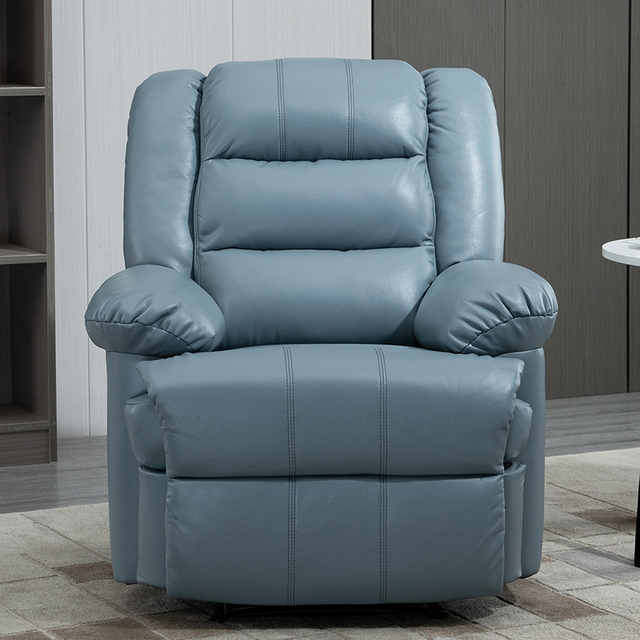 Modern Air Leather Blue Recliner Manual Adjustable Recliner Chair
