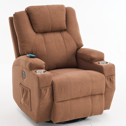 Modern Fabric Electric Power Chair Swivel Glider Rocking Reclining with Massage And Heating Function