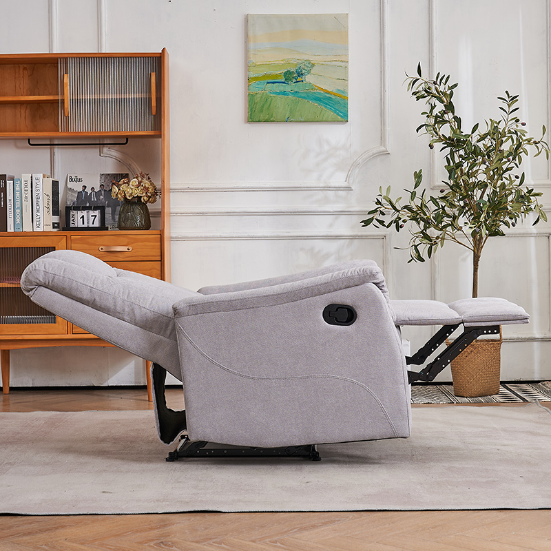 Grey Fabric Multifunctional Reclining Chair Single Manual Recliner