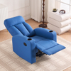 Blue Faux Leather Home Theater Recliner Sofa Watch Tv Recliner with Cup Holder