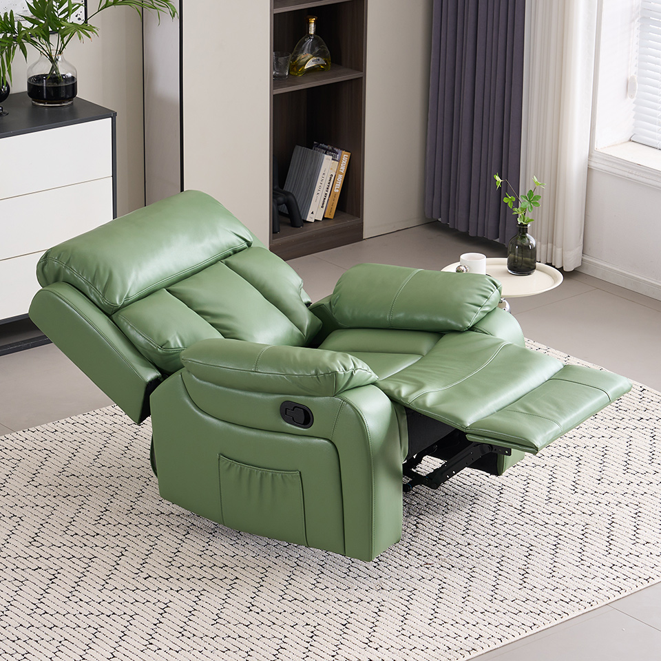  Oversized Luxury Air Leather Manual Reclining Recliner Chair for Lving Room And Bedroom