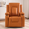 Luxury Leather Home Theater Watch Tv Reclining Chair Manual Control Recliner with Cup Holder