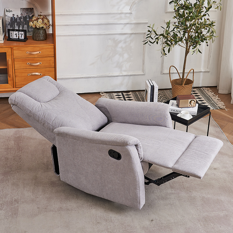 Grey Fabric Multifunctional Reclining Chair Single Manual Recliner