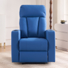 Blue Faux Leather Home Theater Recliner Sofa Watch Tv Recliner with Cup Holder