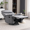 Modern Velvet Fabric Relax Armchair Manual Swivel Glider Nursing Chair with Cup Holder