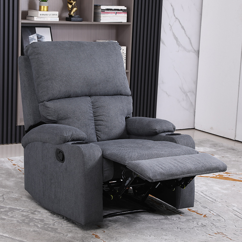 Home Theater Single Sofa Manual Reclining Chair with Cup Holder