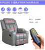 Manual 8 Point Vibration Massage Chair Living Room Sofa Recliner with Cup Holder