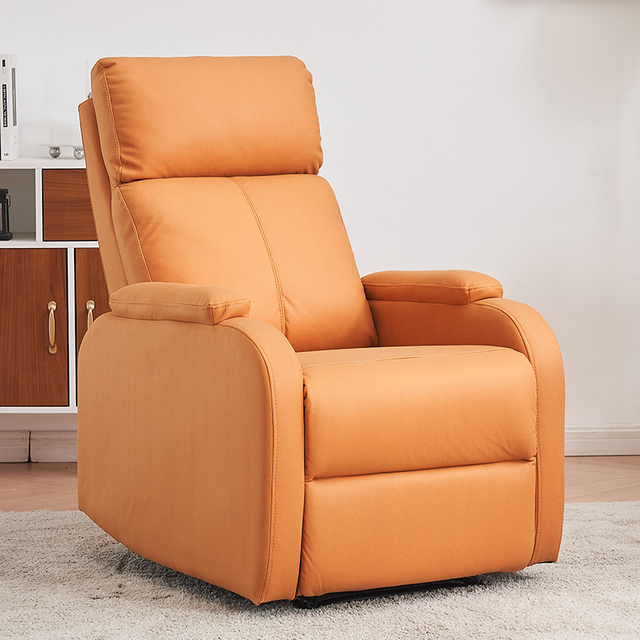 Modern Fabric Orange Single Manual Reclining Adjustable Sofa Chair Recliner