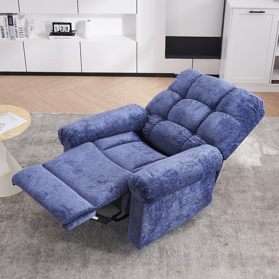 Modern Chenille Fabric Sofa Manual Recliner Chair Adjustable Relax Armchair