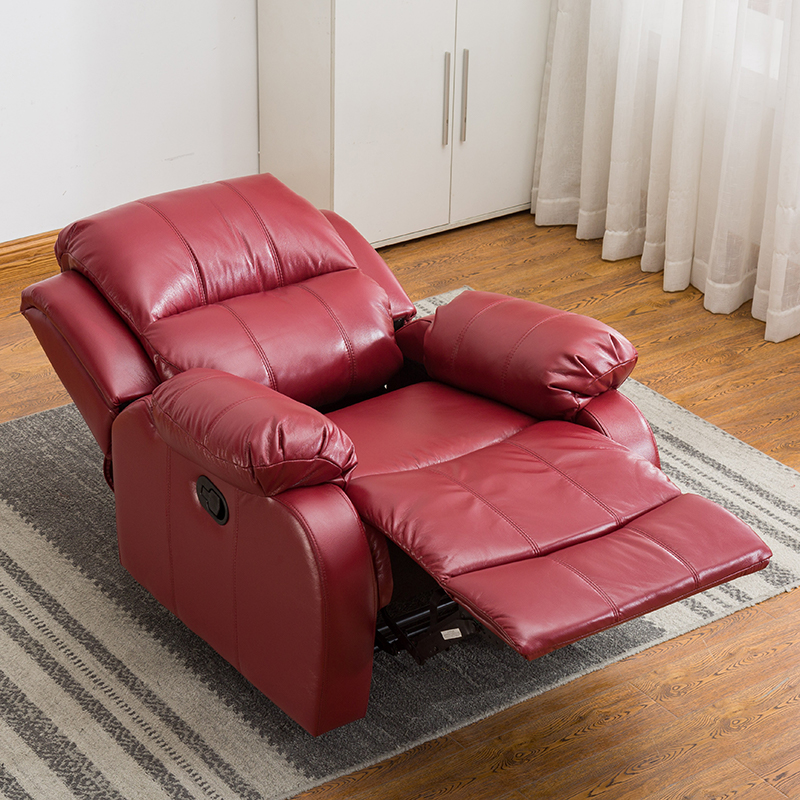 Luxury Air Leather Living Room Furniture Single Seater Manual Reclining Chair