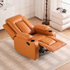 Luxury Leather Home Theater Watch Tv Reclining Chair Manual Control Recliner with Cup Holder