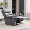 Modern Velvet Fabric Relax Armchair Manual Swivel Glider Nursing Chair with Cup Holder