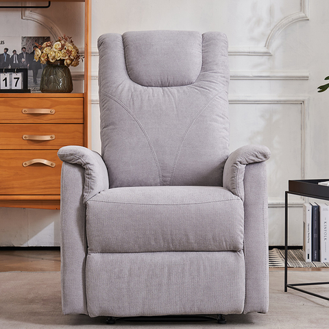 Grey Fabric Multifunctional Reclining Chair Single Manual Recliner