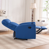 Blue Faux Leather Home Theater Recliner Sofa Watch Tv Recliner with Cup Holder