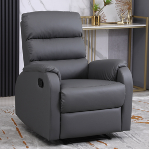 Dark Grey Leather Living Room Bedroom Relax Armchair Manual Adjustable Recliner Chair