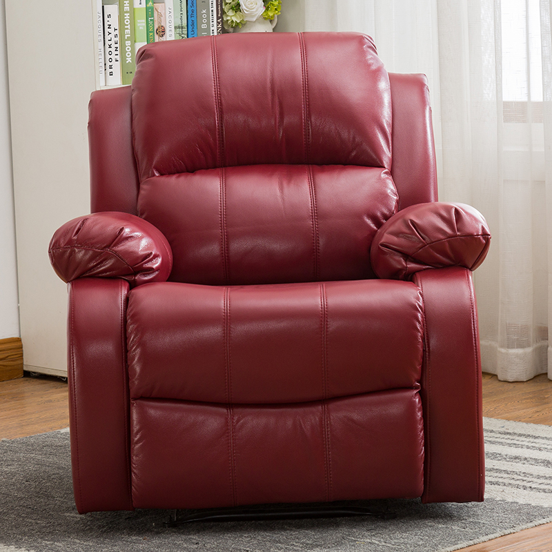 Luxury Air Leather Living Room Furniture Single Seater Manual Reclining Chair