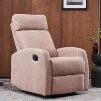Beige Fabric Single Seater Multifunctional Manual Adjustable Recliner Chair