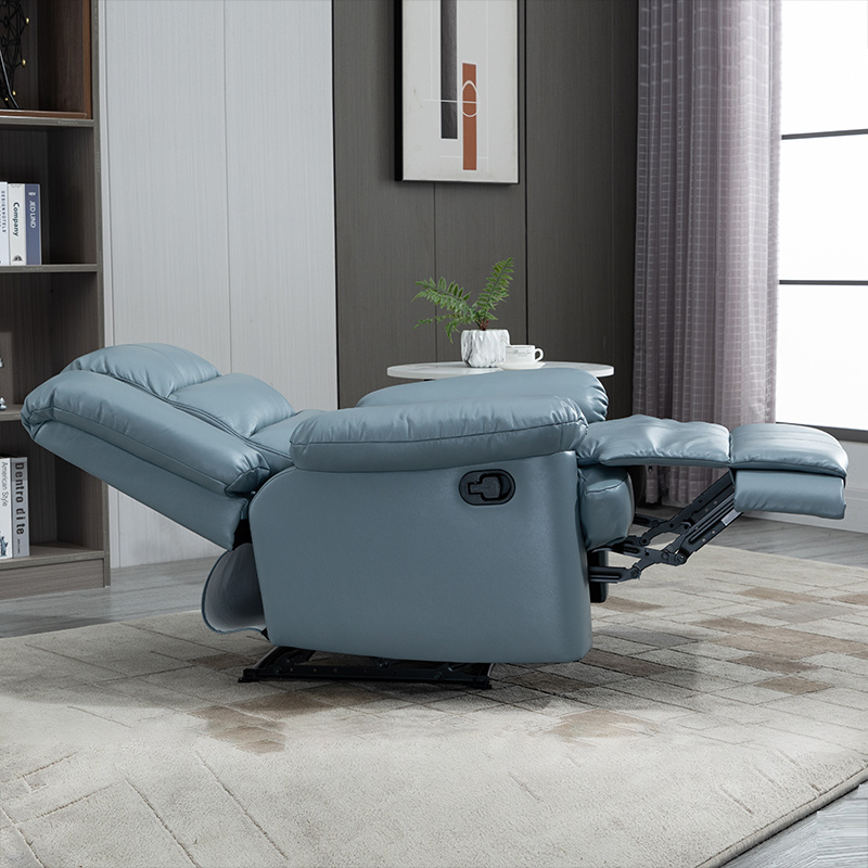 Modern Air Leather Blue Recliner Manual Adjustable Recliner Chair