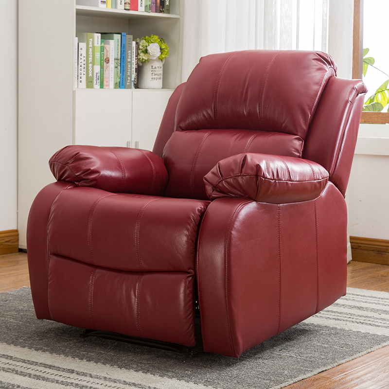 Luxury Air Leather Living Room Furniture Single Seater Manual Reclining Chair