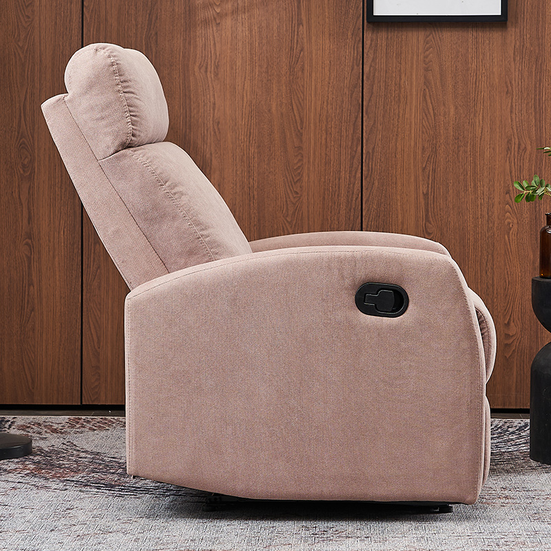 Beige Fabric Single Seater Multifunctional Manual Adjustable Recliner Chair