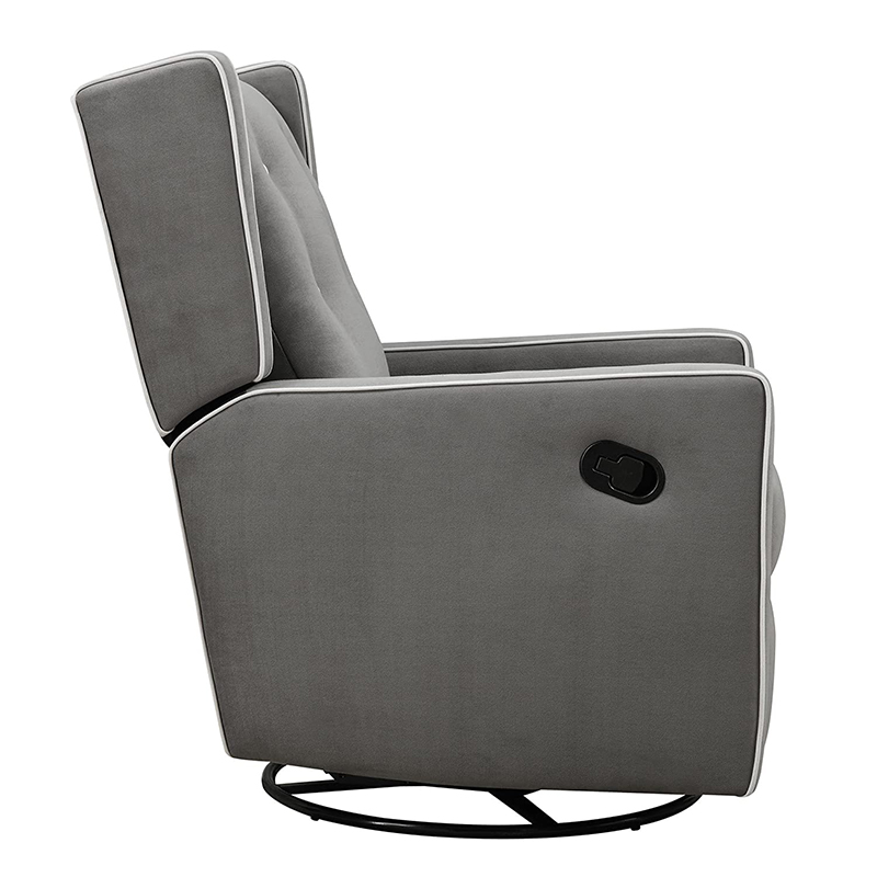 Modern Fabric Home Furniture Manual Swivel Glider Recliner Chair