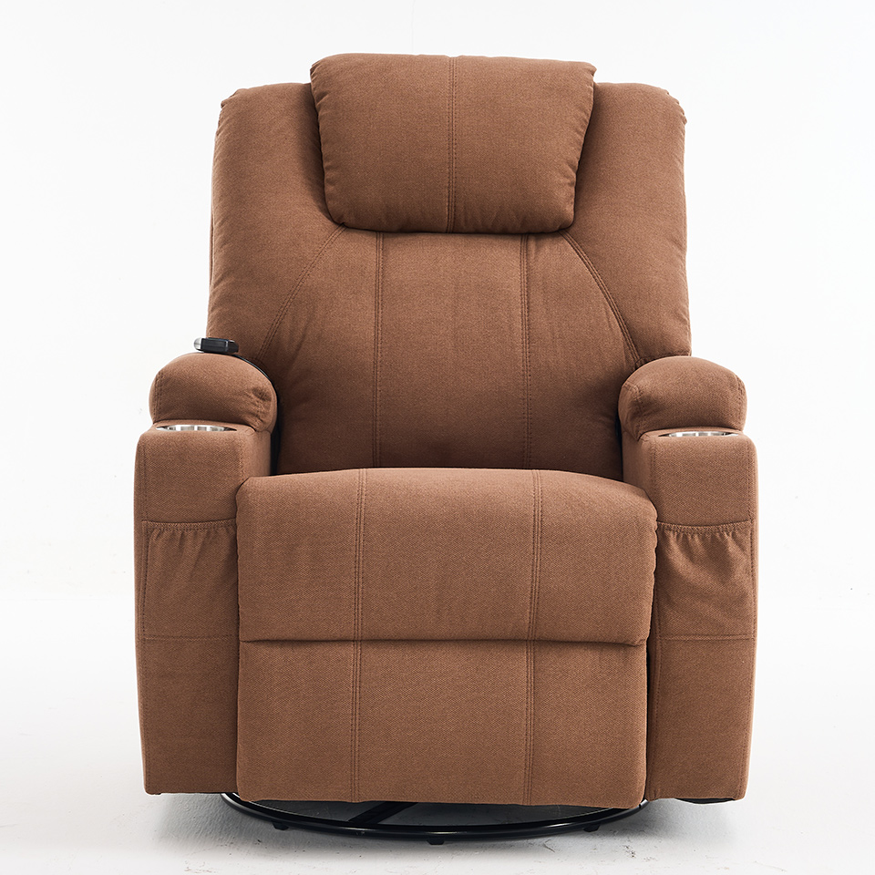 Modern Fabric Electric Power Chair Swivel Glider Rocking Reclining with Massage And Heating Function