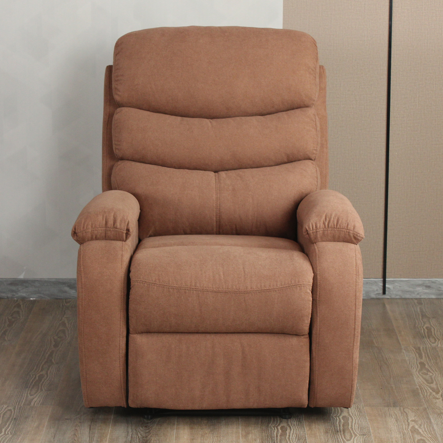 Brown Fabric Single Sofa Manual Reclining Chair for Living Room