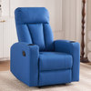 Blue Faux Leather Home Theater Recliner Sofa Watch Tv Recliner with Cup Holder