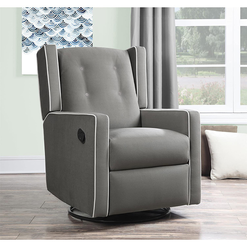 Modern Fabric Home Furniture Manual Swivel Glider Recliner Chair