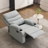 Home Theater Watch Tv Reclining Chair Manual Fabric Recliner with Cup Holder