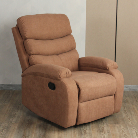 Brown Fabric Single Sofa Manual Reclining Chair for Living Room