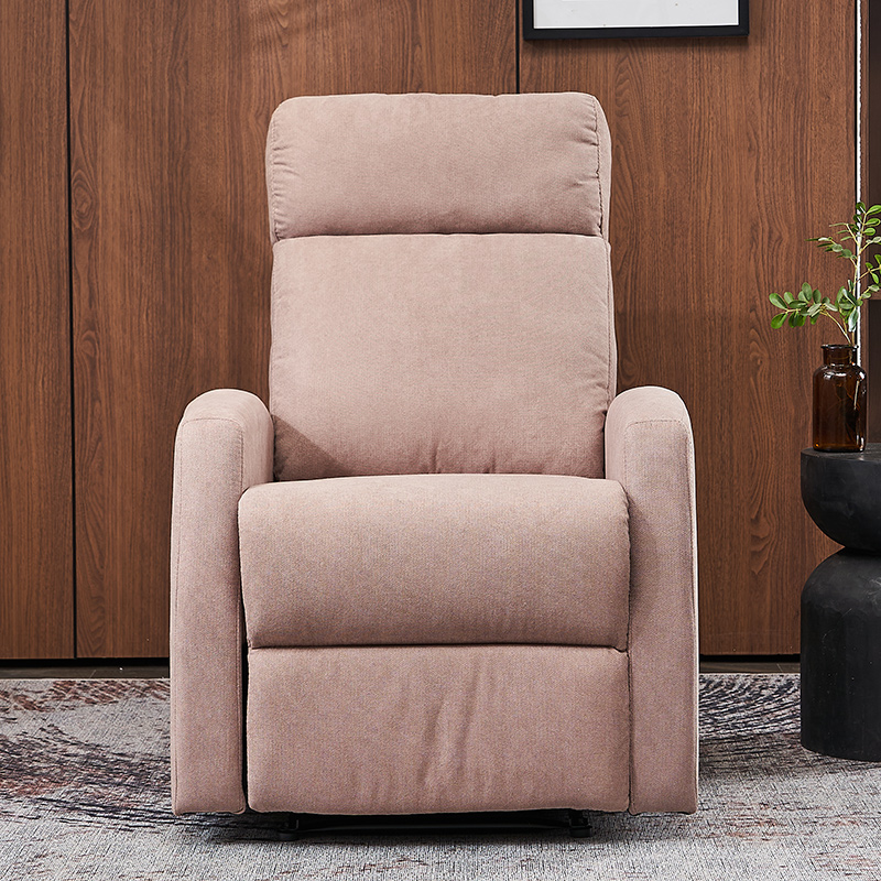 Beige Fabric Single Seater Multifunctional Manual Adjustable Recliner Chair
