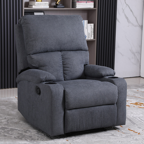 Home Theater Single Sofa Manual Reclining Chair with Cup Holder