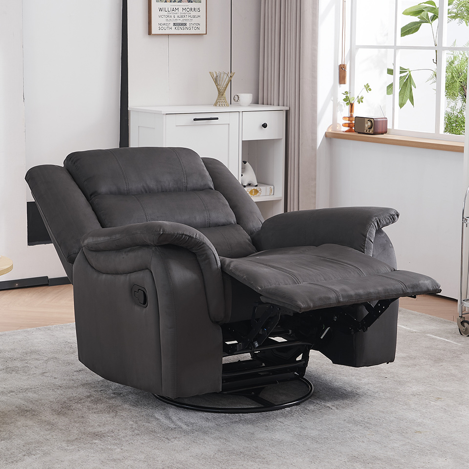 Hot Sale Oversized Manual Swivel Glider Rocker Recliner Chair with Reclining